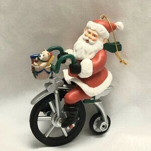 Musical Cycling Santa Christmas Decoration vintage